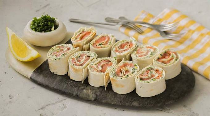 Lavash roll with red fish