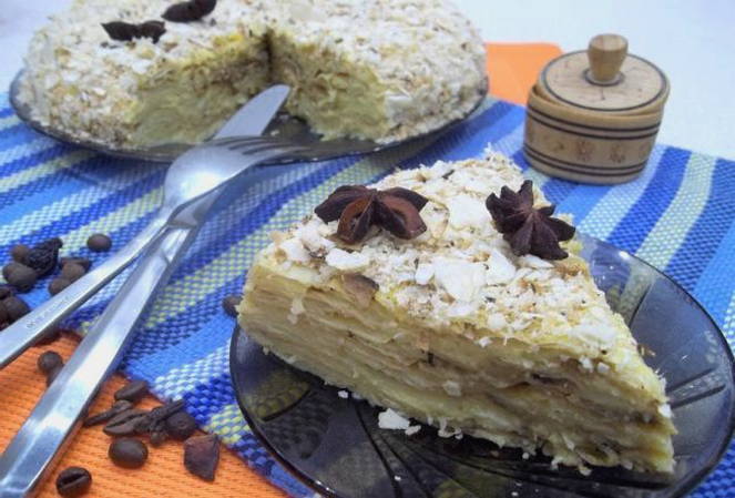 Gâteau Lavash à la crème anglaise