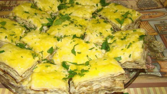 Snack Cake Lavash aux champignons