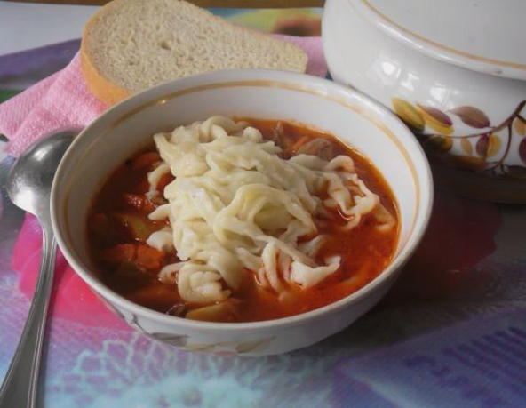 Fried lagman with chicken