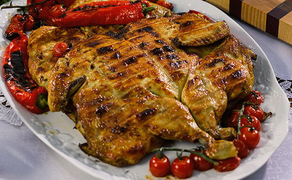 Tabac de poulet sur le grill