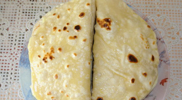 Kystyby with potatoes in Tatar style with milk