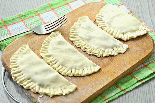 Crispy dough for pasties with bubbles on mineral water