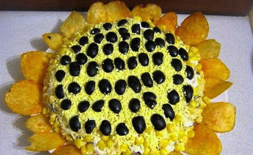 Classic Sunflower Salad with Chips and Corn