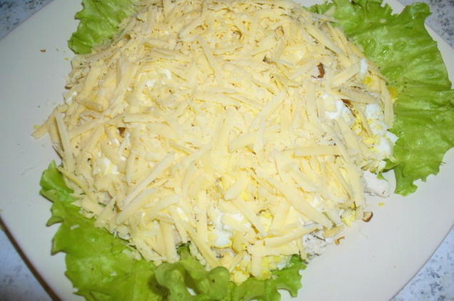 Salade de poulet, fromage, œufs et mayonnaise