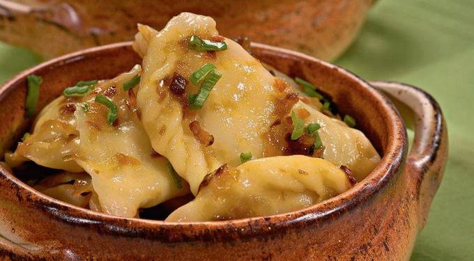 Dumplings with dough potatoes in milk