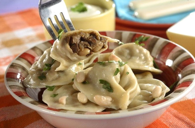 Raviolis aux pommes de terre et champignons au lait