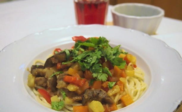 Uzbek fried lagman