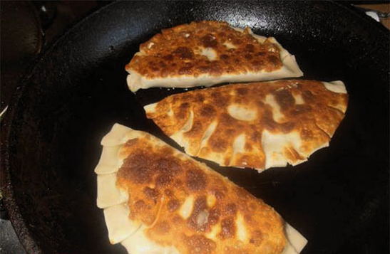 Chebureks from ready-made dough from Pyaterochka