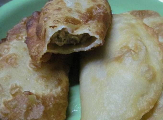 Chebureks with meat and cheese