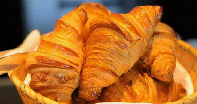 Purchased puff pastry croissants