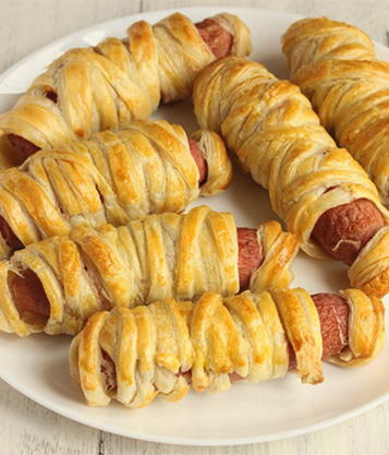 Mummy sausages in puff pastry