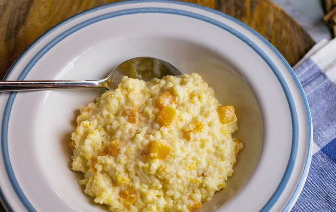 Bouillie de blé au lait à la citrouille