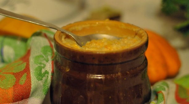 Bouillie de blé et de citrouille au four