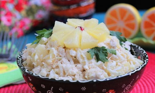 Chicken, pineapple and celery salad