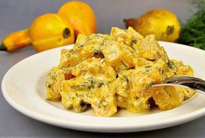 Tranches de citrouille à l'ail et mayonnaise au four