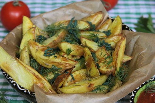 Oven baked potato wedges without peel