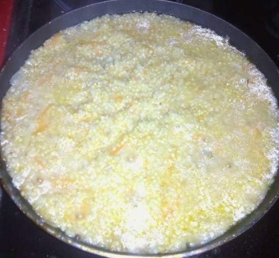 Millet pilaf with chicken