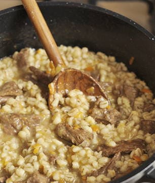 Barley pilaf with beef