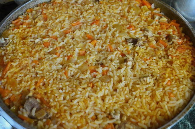 Pilaf for 1 kg of meat