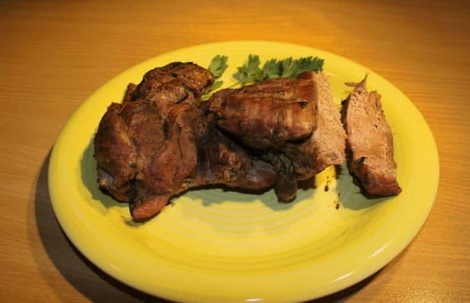 Turkey thigh steak in the oven