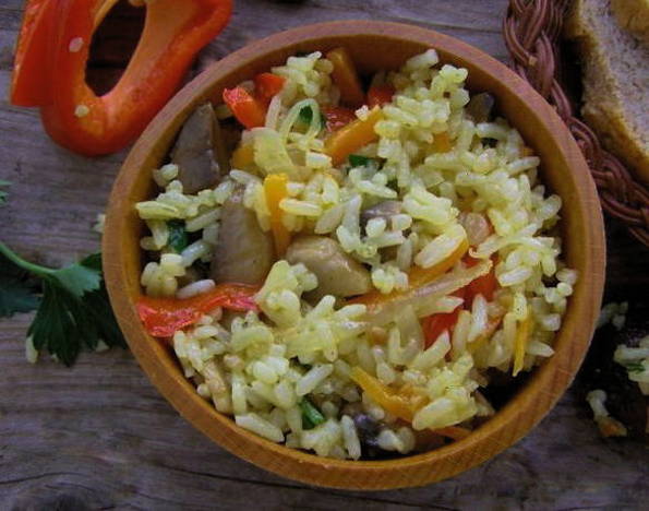 Vegetable pilaf with rice