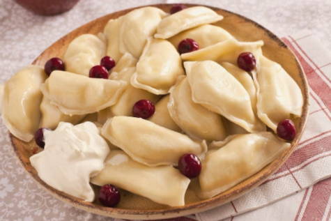 Cherry dumplings with kefir dough