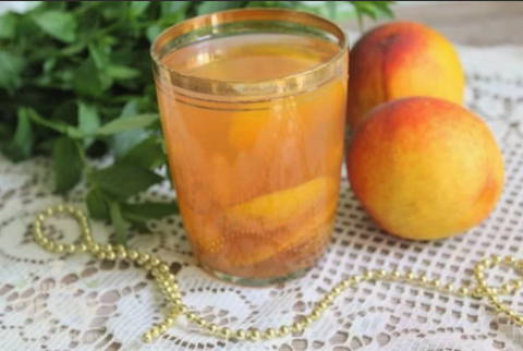 Peach compote without sterilization for 1 liter jar for the winter