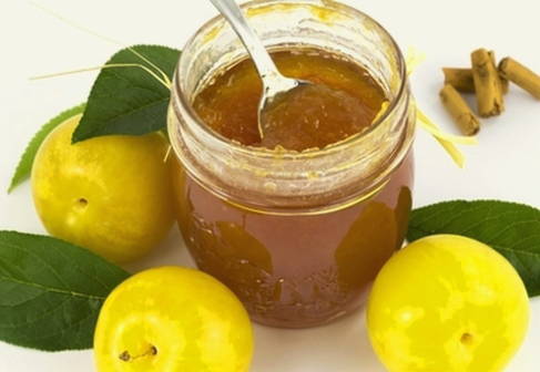 Thick seedless cherry plum jam for the winter