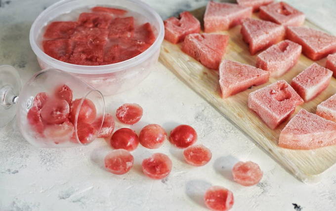 Watermelon in the freezer for the winter