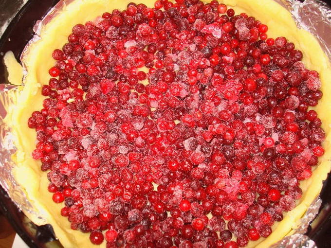 فطيرة حليب Lingonberry