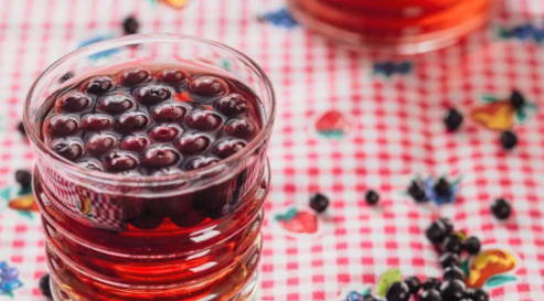 Blueberry compote in a 1 liter jar for the winter