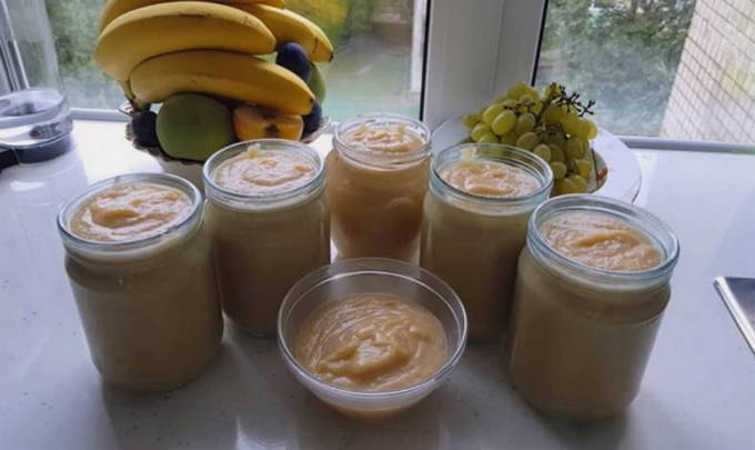 Purée de pommes 3 kg au lait concentré Nezhenka pour l'hiver