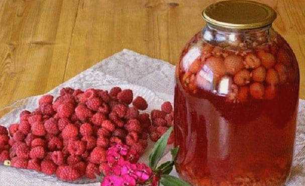 Raspberry and lemon compote for a 3 liter jar for the winter