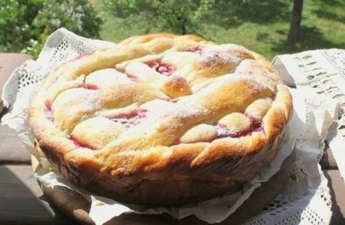 Tarte aux groseilles avec pâte levée