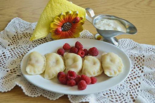 Raviolis aux framboises au lait