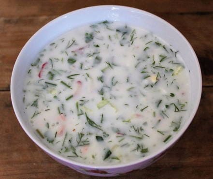 Okroshka with radish