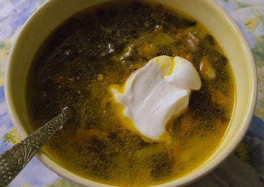 Sorrel soup with turkey